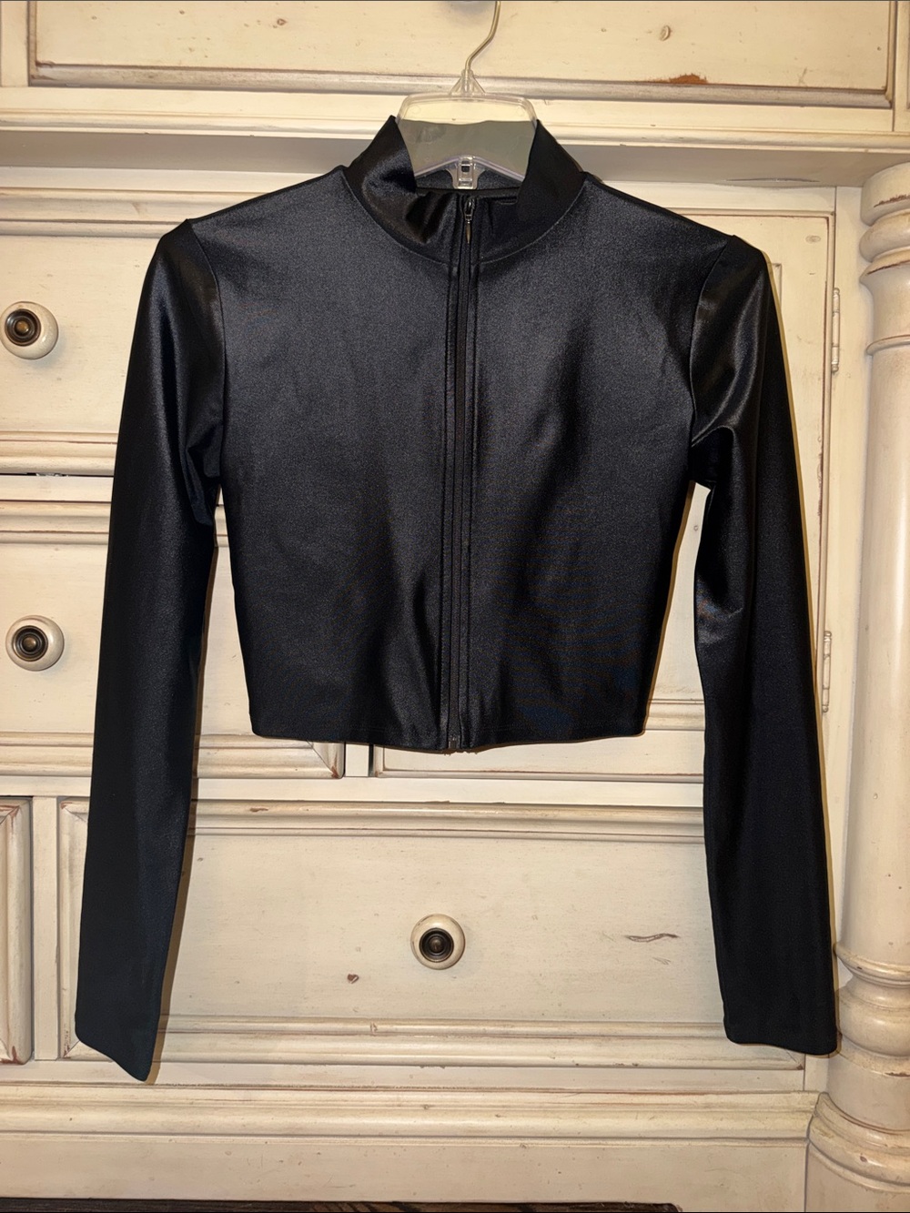 Forever 21 Black Cropped Zip-Front Jacket